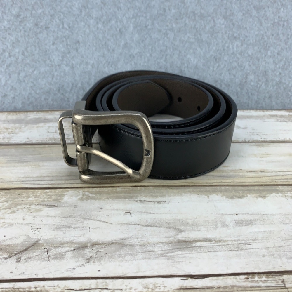 Columbia Belt Mens M 34-36 Black Brown Reversible Synthetic Leather 11CP120Z25